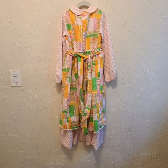 Vintage 60s Patchwork Pinafore & Dress Girls 12 - Picture 6 of 16